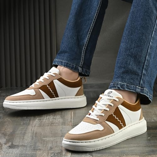 Image of Centrino Minimal Sneakers for Man | Shoes for Men Casual Stylish | Lightweight Lace-Up Canvas Walking Shoes | Cushioned Insole | Breathable Comfortable Anti-Skid | Mens Sneaker Shoes for Everyday Wear (9586)