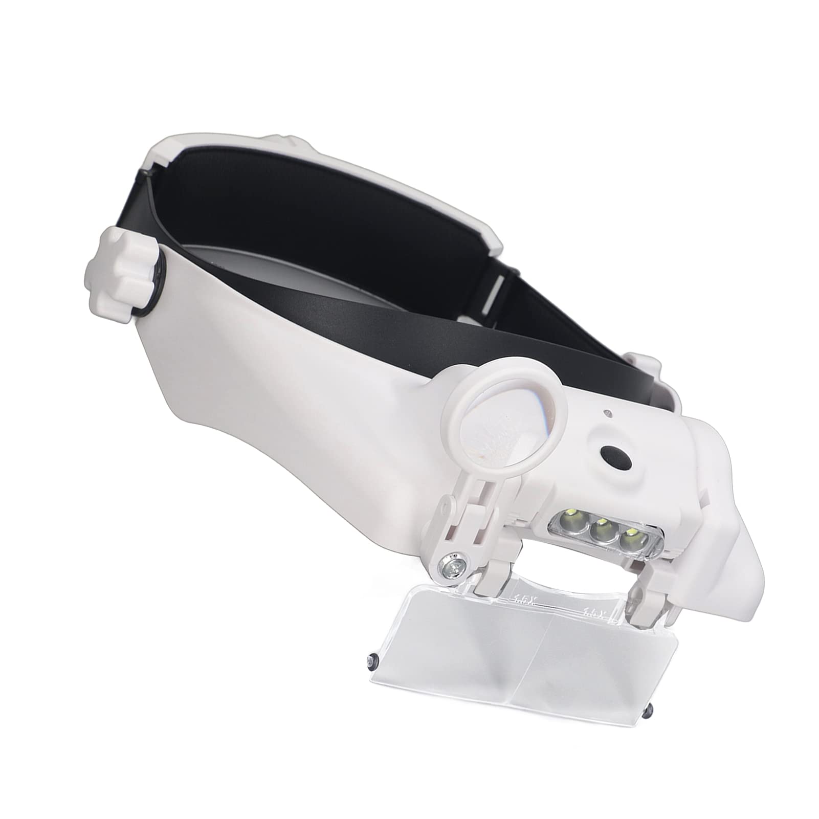 Loupe Frontale à LED avec 3 Lumières LED Loupe à Bandeau Mains Libres Rechargeable 2.0X 、 2.5X 、 3.0X 、 3.5X