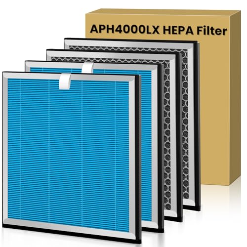 Image of 4 Pack APH4000 Replacement Filter Compatible with KNKA APH4000 Air Purifier | 3-in-1 HEPA and Activated Carbon Filter for Home Large Room - Blue