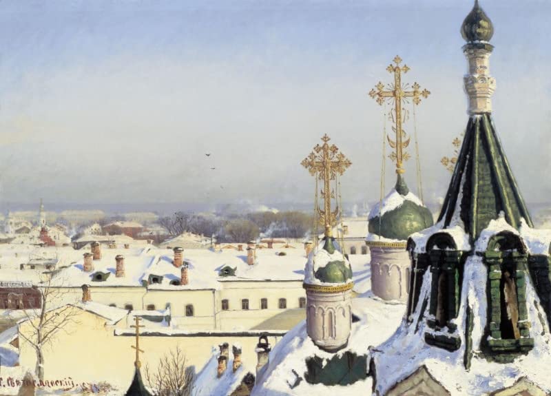Tableau sur toile de Moscou par Sergueï Svetoslavski pour décoration salon 60x90 cm