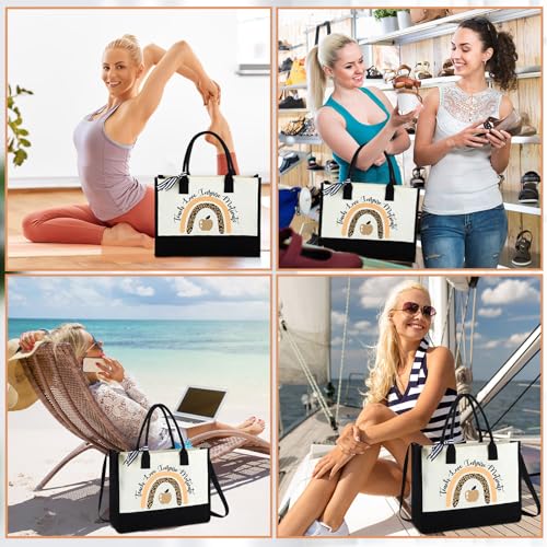 Paterr 8 Pcs End of Year Teacher Gifts Teacher Tote Bag miniatura 7