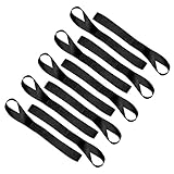 Hapifam 荷締めベルト ラッシングベルト バイク サイドバッグ ジャッキ 牽引フック 10本 2.5cm × 20.5cm（黒）