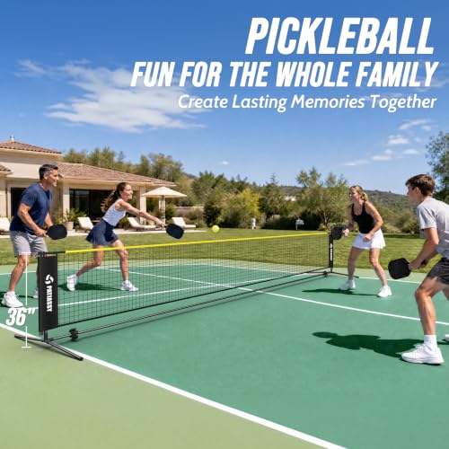 Image of Volleyball Badminton Pickleball 3-in-1 Combo Net Set, 5.1-7.4ft Adjustable Height Sports Nets for Backyards, Portable 17ft Outdoor Net with Carry Bag, Rackets and Balls
