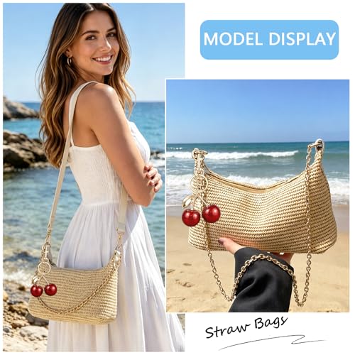 Bolso de hombro tejido de verano para mujer miniatura 3