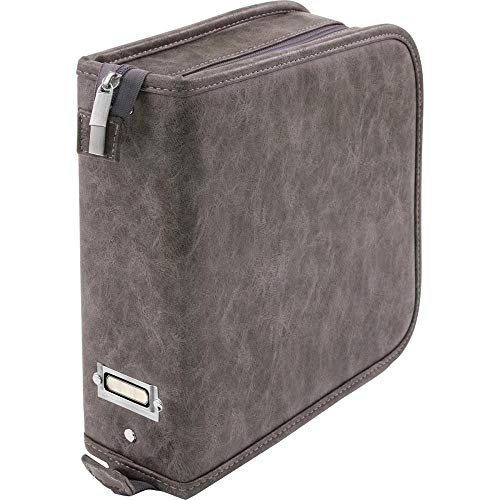 Stamp Storage Binder by Tim Holtz Idea-ology, Faux Leather, 3 H × 10 W × 9.75 D Inches, Gray (CH93822) , Grey