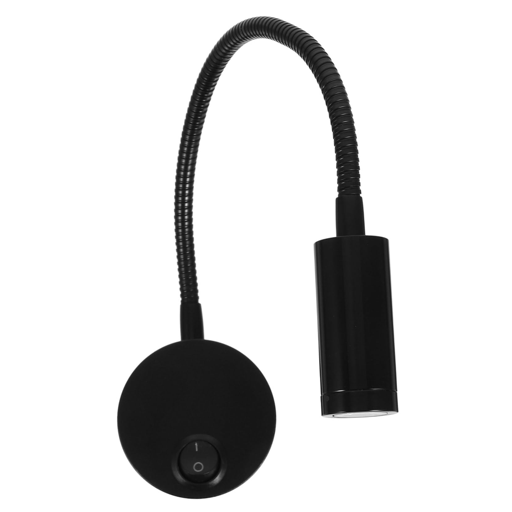 MAJORMENCH 2 piezas LED Lámpara de Pared Flexible para Cabecero Cama Luz de Lectura con Cuello de Cisne Diseño Cilíndrico Negro Pack Unidades para Dormitorio y Sala