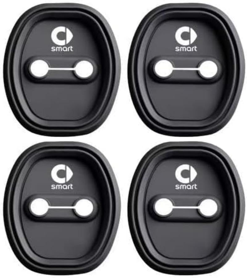 BAOYBS 4 Pezzi Serratura Portiera Auto per Smart fortwo 451 450 452 453 454, della Copertura della Serratura della Portiera in Silicone Riduzione Rumore Antiruggine