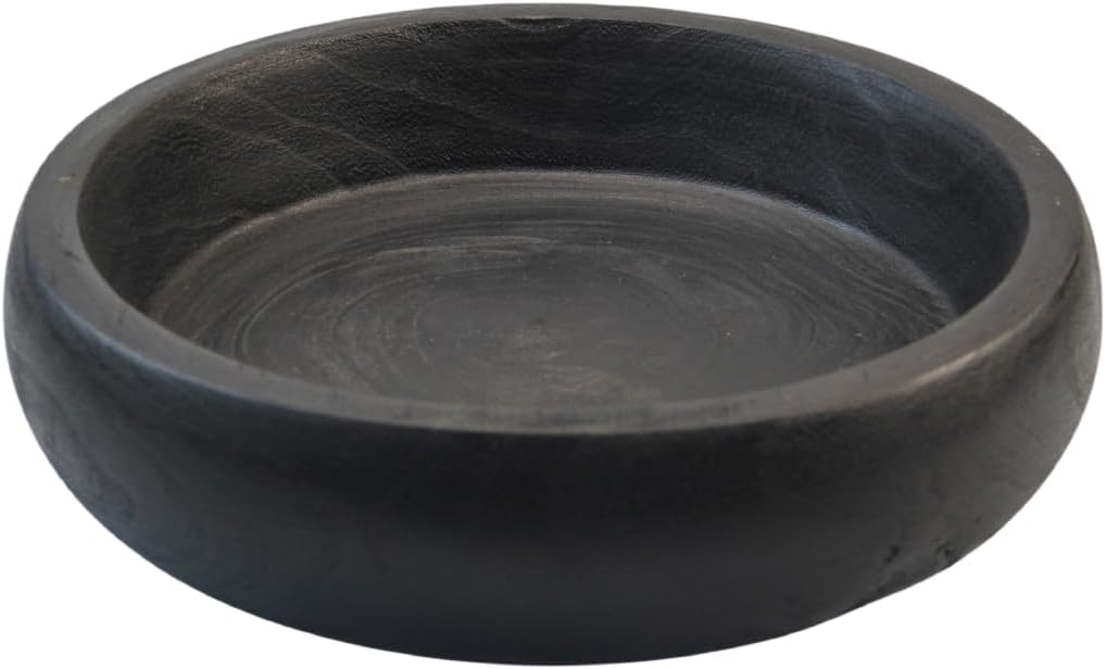 Wooden Decorative Bowl For Home Decor Handmade Rustic serving Key Bowls For Entry Coffee Table Decor Large Black