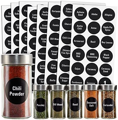 Talented Kitchen Spice Labels Stickers - 144 Round 1.5-Inch Water...