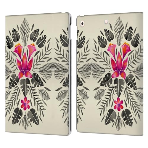 Étui portefeuille en cuir Tropical Rose pour Apple iPad 10.2