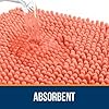 OLANLY Bathroom Rugs Sets 2 Piece, Soft Absorbent Chenille Bath Mats and U-Shaped Contour Toilet Mat Area Rug Set, Machine Washable Bath Carpet, Home Decor Accessories(30x20+24x20, Coral)