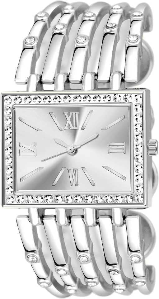 V&Y Silver Designer Dial with Fancy Strap Analog Watch Bracelet Type Square Studded Dial Analogue Watch for Women and Girls (Silver) (B09Y4RTQ8B) Amazon Price History, Amazon Price Tracker