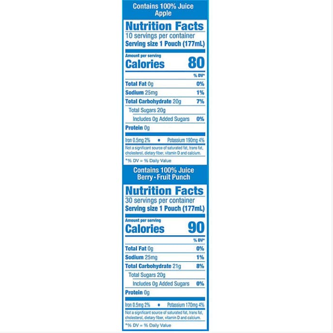 Miniatura 6 de BeeQ Caja (paquete de 40)  Capri Sun 100% jugo de fruta ponche, bayas y manzana, cajas de jugo surtido (bolsas de 6 onzas líquidas)