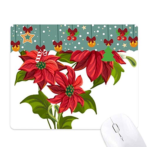 Tapis de souris Noël poinsettia rouge pour une ambiance de travail chaleureuse