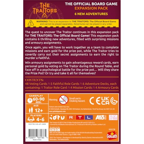 Goliath Games Presents: The Traitors - Official Board Game (Expansion Pack) | Based on the Hit BBC Show | 6 Thrilling New Adventures | For 4-6 Players | Ages 12+ - Image 2