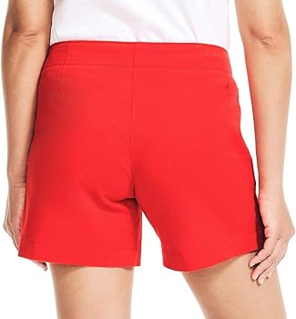 Nautica Womens Mid-Rise Cotton Shorts, Summer 5 Red, Size 8