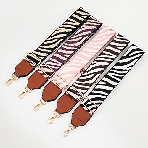 Image of Wide Purse Strap Zebra Pattern Adjustable Crossbody Shoulder Bag Strap Replacement Extender