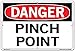 Vestil SI-D-58-D-AL-080 PINCH POINT Danger Sign, Aluminum, 0.080" Overall Size, 18.5" W x 12.5" H