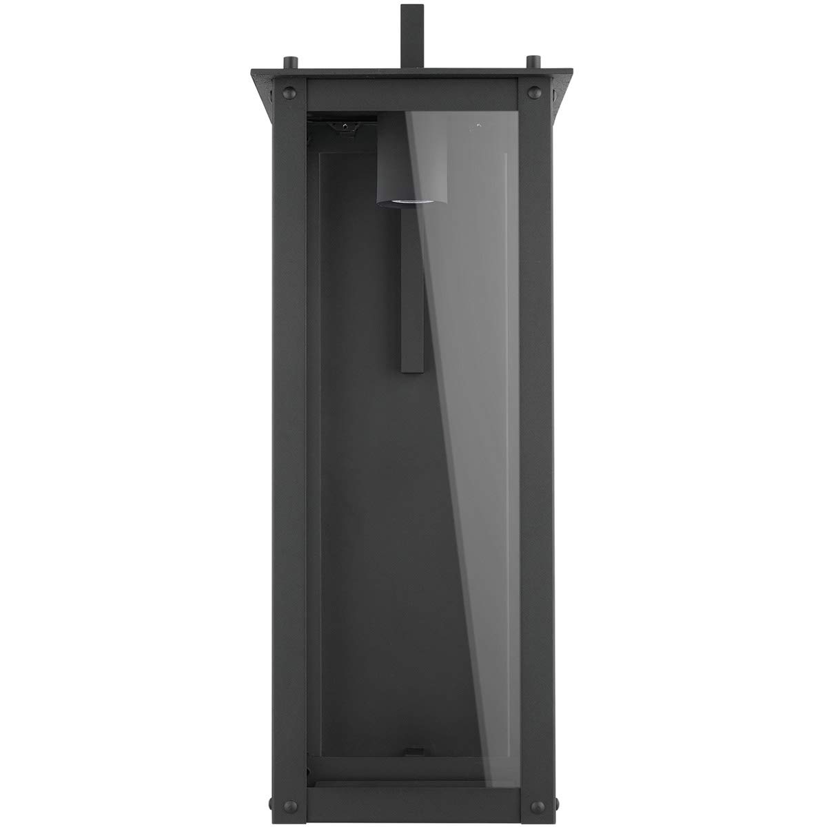 Capital Lighting934641BK-GL Hunt Urban/Industrial Clear Glass Rectangular Outdoor Wall Sconce, 1-Light 7 Watt, 29" H x 11" W, Black
