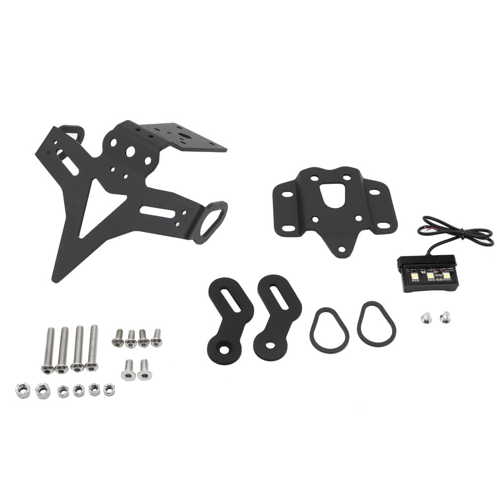 Shkalacar Kit Eliminatore Parafango Staffa Portatarga Moto con Luce LED Compatibile con MT-07 MT07 FZ-07