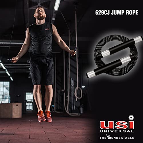 Image of USI UNIVERSAL Lightweight 629CJ Cable Skipping Rope /Jump Rope 3mm Pvc Rope With Metal Cable Insert With Screws To Fit The Height, Anti-slip Handles For Firm Grip