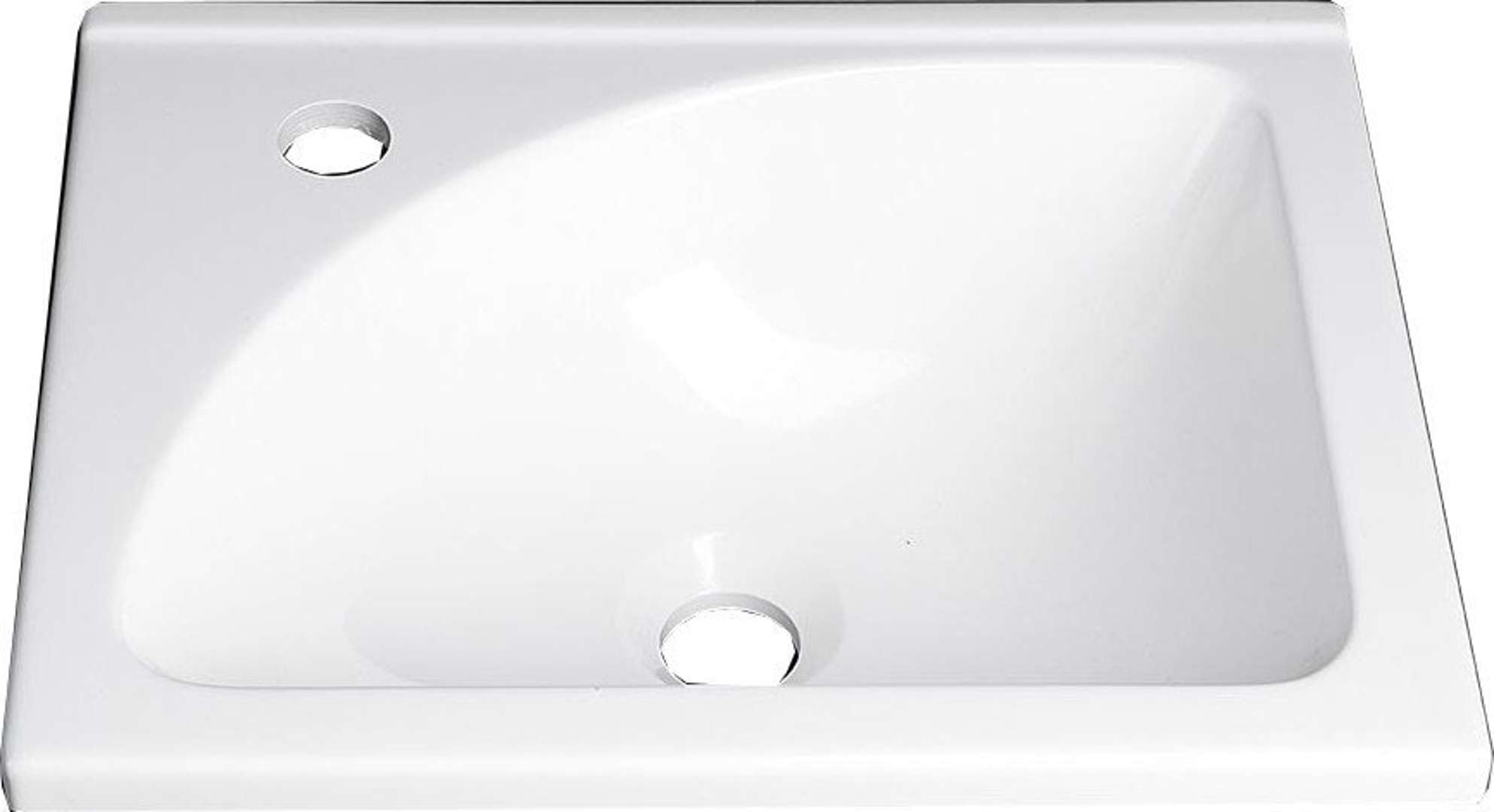 Aqualine Zoja - Mueble lavabo 40x32 cm, sin rebosadero, agujero para grifo a la izquierda, blanco LM408