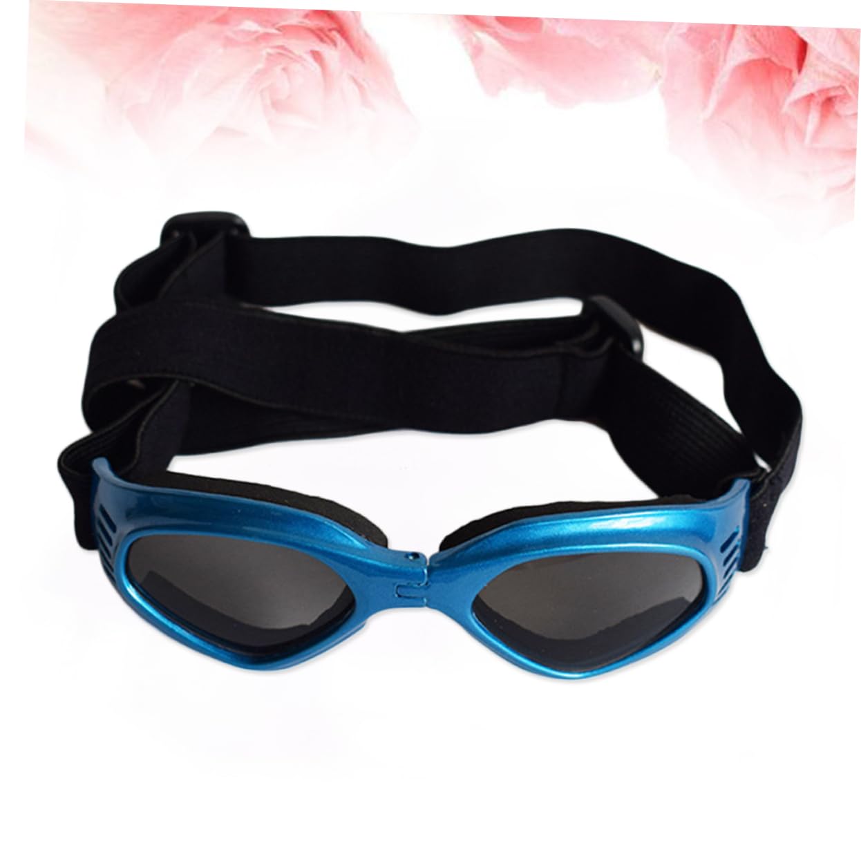NOLITOY 3pcs Dog Sunglasses for Uv Protection Adjustable Straps Blue Frame Pet Goggles