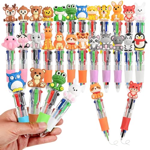 Save 33% on 30 Pcs Animal Multicolor Pens - Fun 4-in-1 Ballpoint Pens