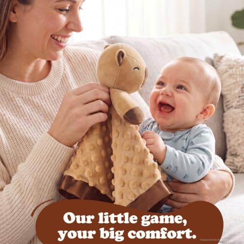 Image of Baby Lovey Security Blanket, loveys for babies Soft Capybara Stuffed Animal Snuggle Toy, Baby Shower Registry Search Receiving Blankets for Newborn Infant Essentials Gifts for Boys Girl, Brown 16 Inch