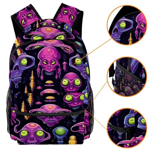 Sac à dos de voyage avec porte-bouteille enfant violet taille unique multicolore - 3