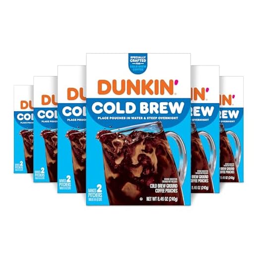 Dunkin' Cold Brew Ground Coffee Packs, 8.46 Ounces (Pack of 6)