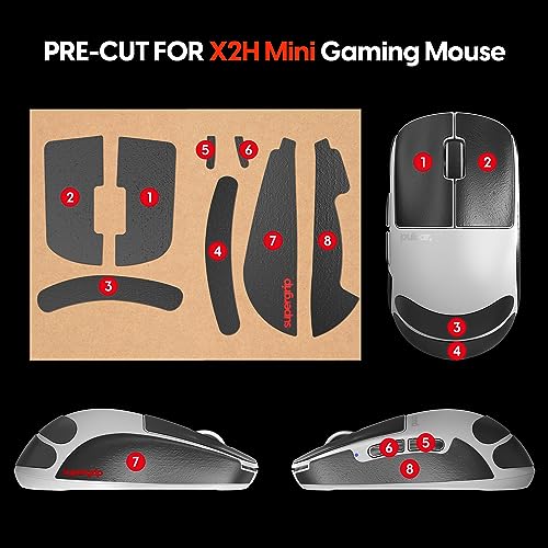 Image of Pulsar Gaming Gears SUPERGRIP Griptape Set for X2H mini Sweat Absorbing High Performance Anti Slip 3M Adhesive no Residue Mouse Grip Tape Ultra-Thin 0.5mm (0.02in)