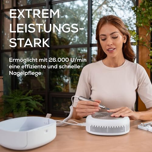 Beurer MP 200 StudioNails Pro Maniküre-/ Pediküre-Profistation 3-in-1, elektrischer Nagelfräser mit UV-/LED-Lampe & Staubabsauger, geeignet für Gel - und Acrylnägel, 26 000 U/min, 9 Aufsätze