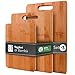 Loco Bird taglieri in bambù massiccio set di 3-33x22 / 28x22 / 15x22cm - Tagliere da cucina in legno - Tagliere in legno antibatterico