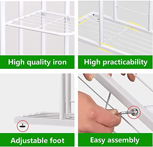 Image of LINZINAR Metal 5-Tier 6-Pot Plant Stand, White