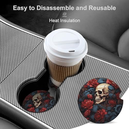 Portavasos para autos con diseño de calavera, 2 unidades miniatura 4