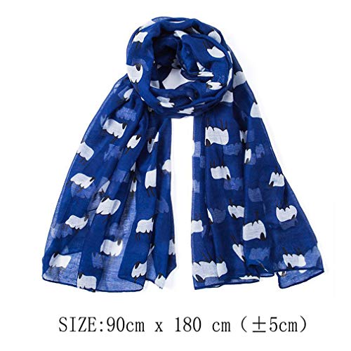 Women'S Chiffon Shawl Cute Print Sheep Pattern Comfortable Long Scarves Soft Voile Silk Wrap Scarf (Light Pink)4