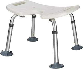 Krzesło prysznicowe, regulowany taboret kąpielowy z bezpłatnym pomocnikiem do chwytania - ławka bez użycia narzędzi ławka do wanny taboret do wanny, z wycięciem w kształcie litery U dla dodatkowego czyszczenia, bezpieczny taboret pod prysznic