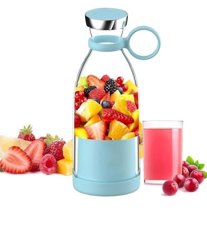 Portable Blender for Shakes and Smoothies, 420ML | USB Rechargeable Mini Juicer Mixer | Personal Electric Fruit Blender Bottle for Travel, Gym & Office | Smoothie Maker with Powerful Motor