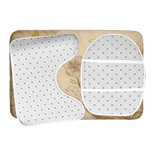 DIRYKILP Badematte + Konturmatte + Toilettendeckelbezug, Honig und Bienen 3 Stück Badematte Set, mit rutschfester Klebeunterseite – Bild 7