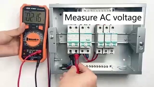Image of Victor VC890C+ Digital Multimeter Tester, 1999 Counts, Measures DC /AC Voltage & Current Resistance Capacitance Frequency Diode Continuity Testing with Auto Power Off (Victor VC890C+)