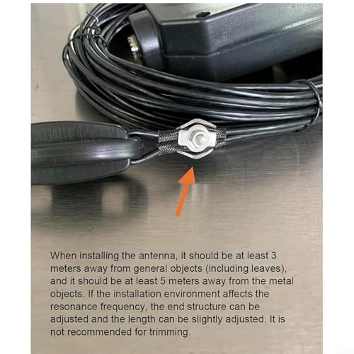 Antena de onda corta para camping y activaciones POTA con cable negro portátil de 8 bandas 5