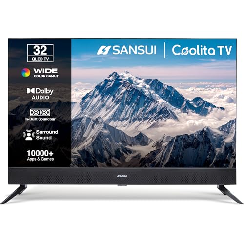 Image of Sansui 80cm (32) Smart Coolita TV, QLED Display, HD Ready, Dolby Audio, Built-in Soundbar, Surround Sound, 60Hz Refresh Rate JSS32CSQLED (Black)