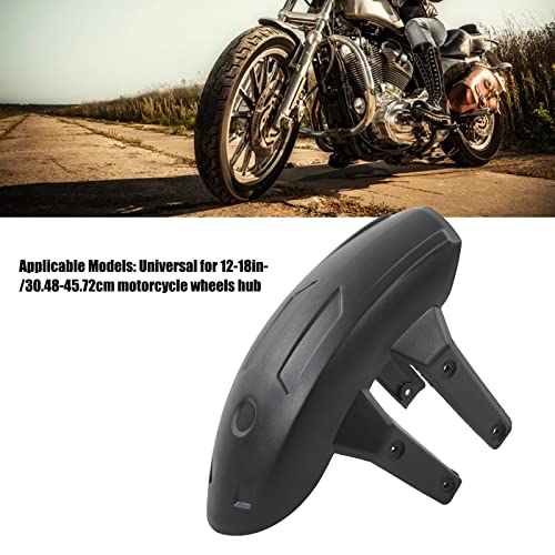 Image of Rear Wheel Mudguard, Motorcycle Rear Mudguard ABS Metal Black Tire Splash Guard Universal for 12‑18in Wheels Hub Automotive Exterior
