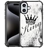 TnXee Compatible with iPhone 16 Case,Crown King Phone Cover for Men/Women,Soft TPU Anti-Skid Thread and Four Corner Anti-Collision Protection Case Compatible with iPhone 16