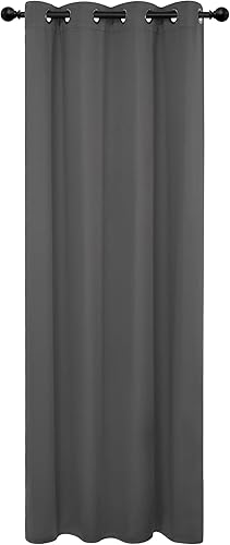 Miniatura 136 de Deconovo Darken - Cortina opaca con aislamiento térmico y ojales para sala de estar, 42 x 63 pulgadas, color blanco puro Negro,Beige claro,Azul