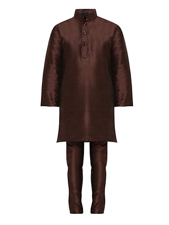 Kidling Kids Ethnic Wear Solid Silk kurta Pyjama For Boys