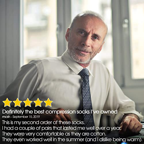 Sockslane Cotton Compression Socks For Women & Men. 15-20 Mmhg Support Knee-High #TOP5