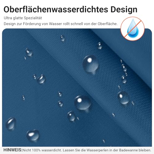 Lerores Shower Curtain, 120 x 180 cm, Dark Blue, Weighted Hem, Anti-Mould Textile, Water-Repellent - Image 2