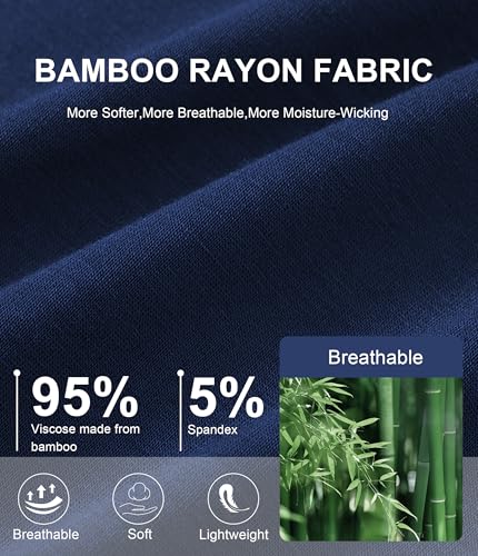 ANLIQI Men's Boxer Briefs Bamboo Rayon Moisture Wicking Underwear for Men Pack Breathable Underwear with Fly Underpants S-XL(2Black 1Gray 1Navy,XL)3